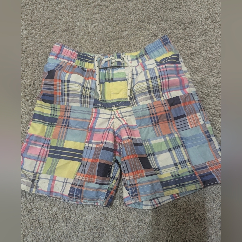 Baby Gap Multicolor Plaid Boys Swim Trunks